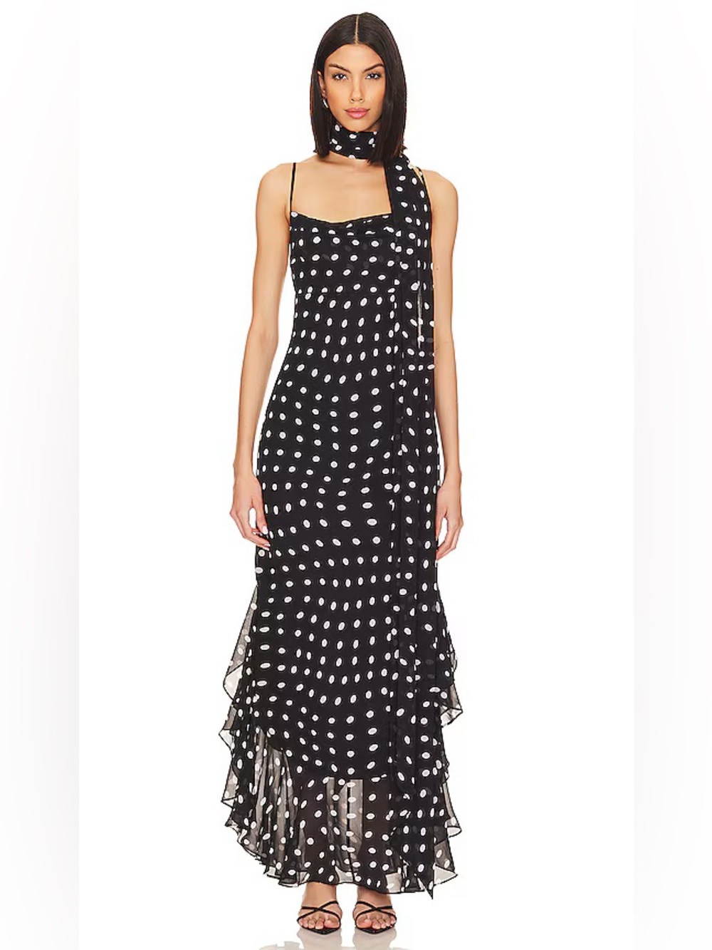 LPA Giulia Maxi Dress in Black and Cream 🖤